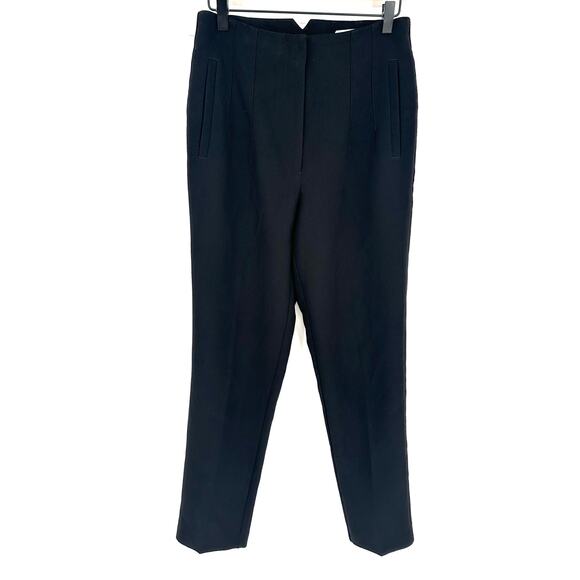Rachel Zoe Black High Waisted Straight Leg Trouser Pants Office Workwear 8 - Picture 1 of 10
